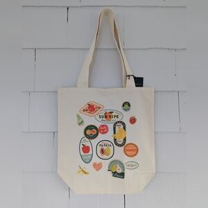 NWT Rifle Paper Co Fruit Stand Canvas Tote Bag